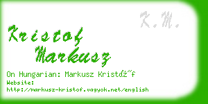 kristof markusz business card